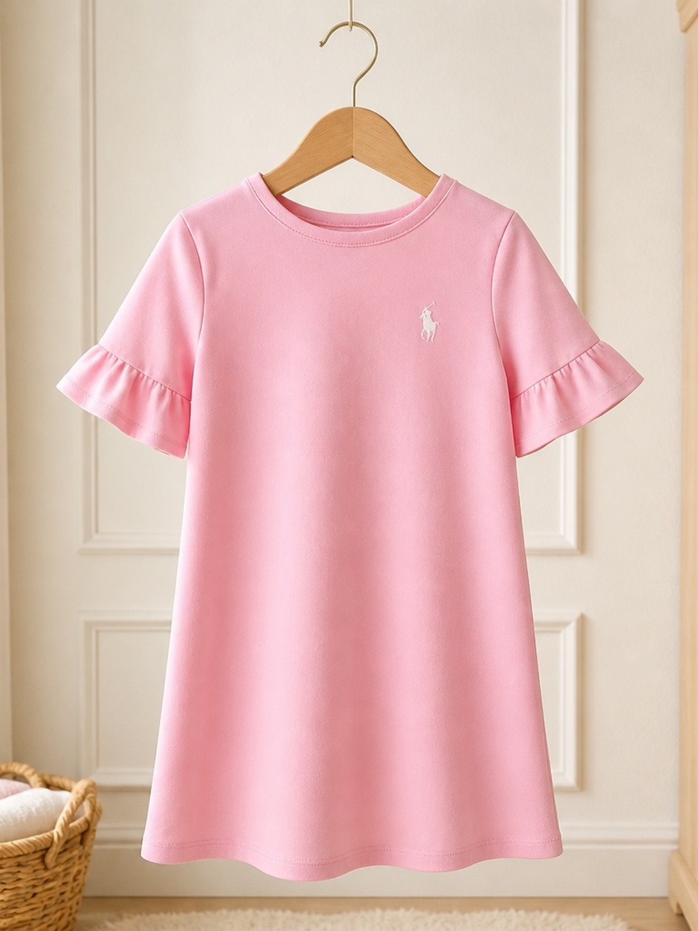 Polo Ralph Lauren Girls Pink Bell-Sleeve Ponte A-Line Dress